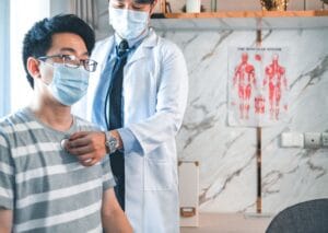 A man getting a consultation before going for circumcision in Malaysia.