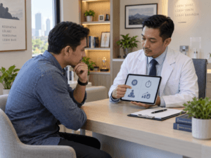 Konsultasi pancut awal dengan doktor lelaki di Malaysia