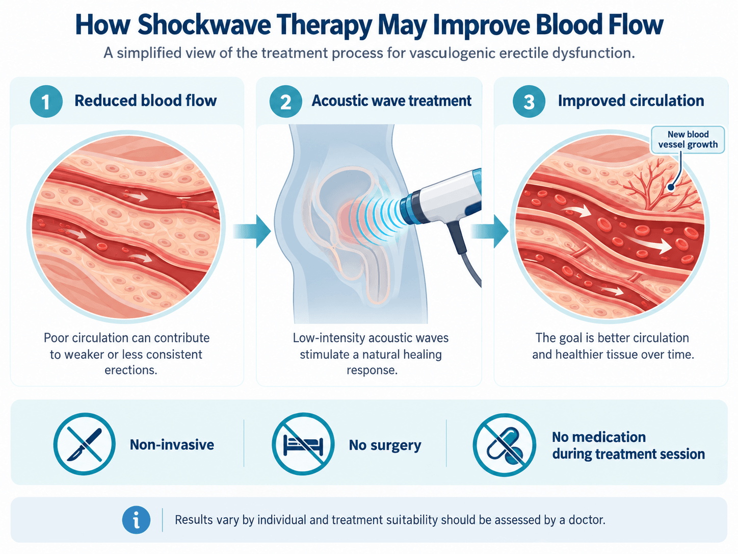 Shockwave therapy improves penile blood flow